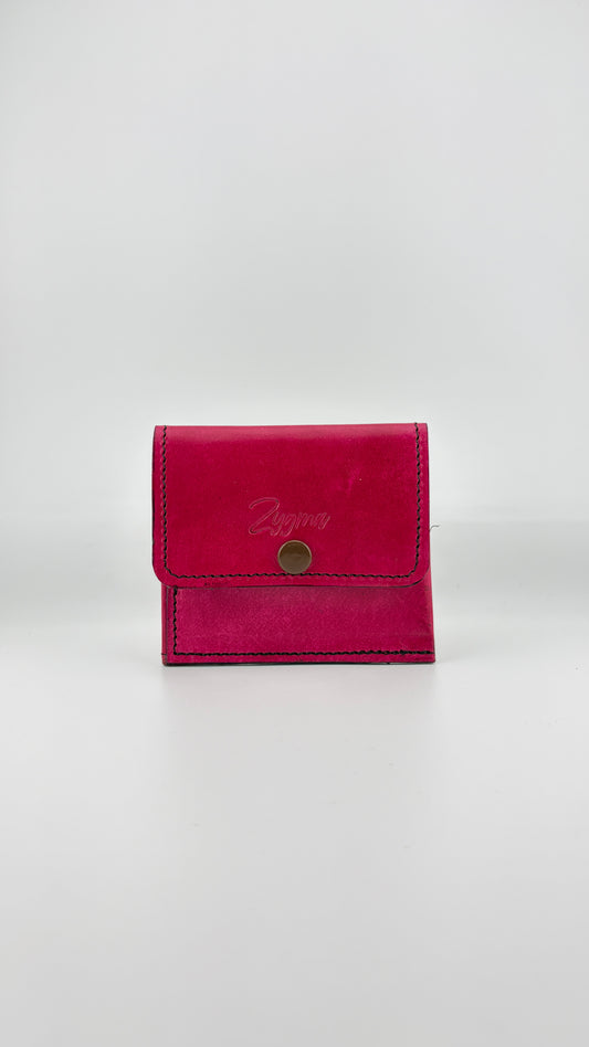 Zygma Pink Card Wallet — Genuine Leather