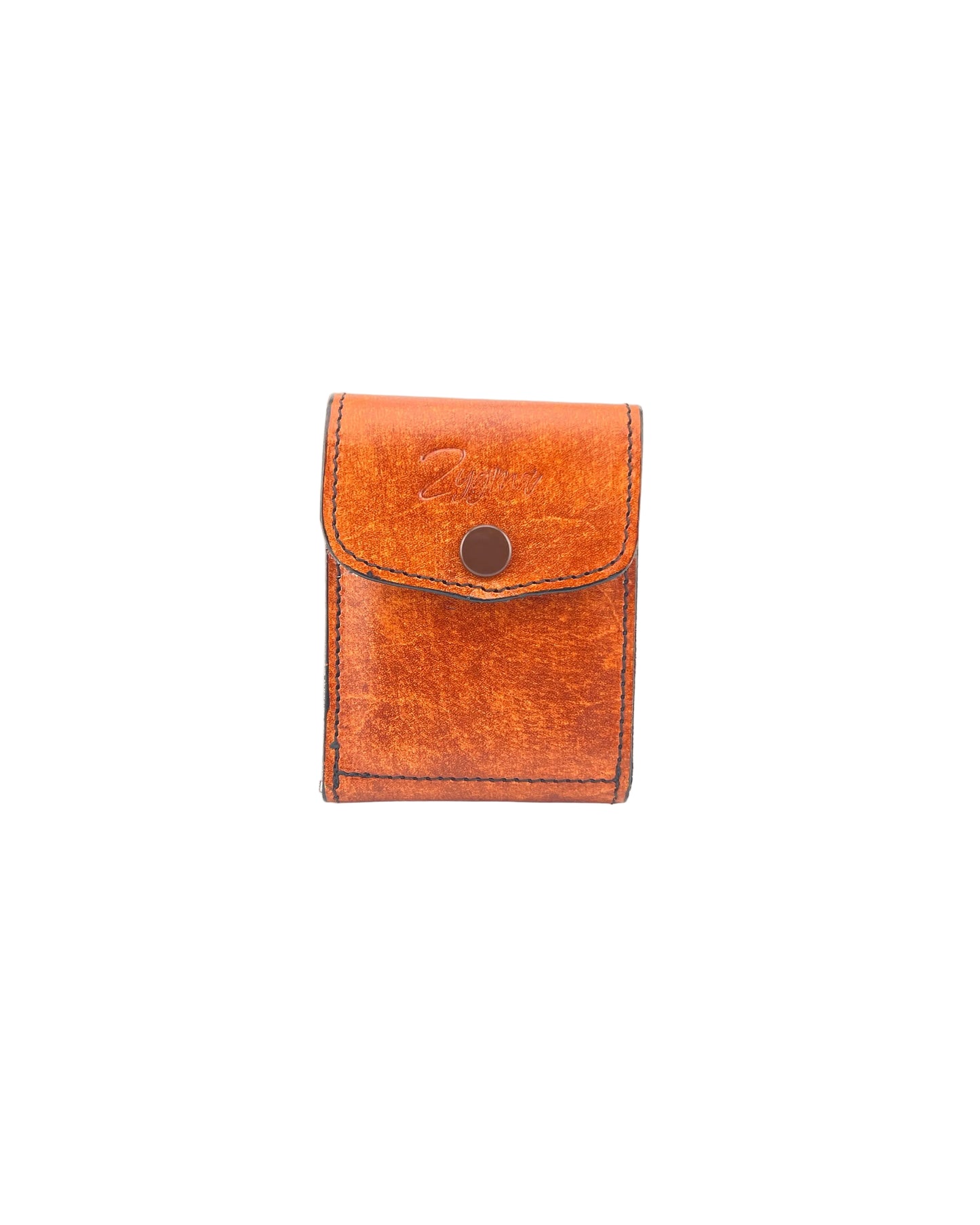 Zygma Slim Minimalist Vertical Leather Wallet for Men & Women – Compact Card Holder with Snap Button (10cm x 7.7cm x 0.5cm)