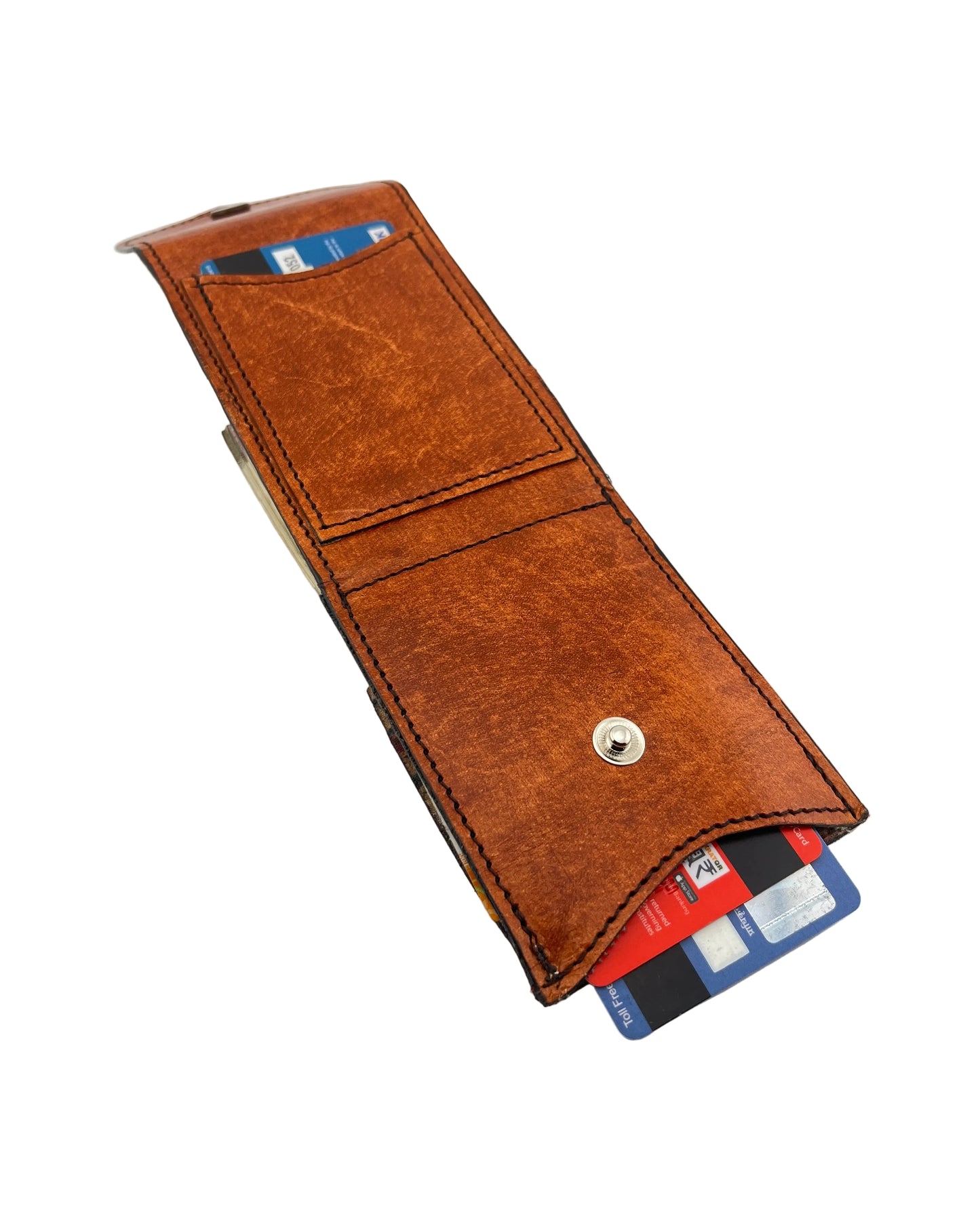 Zygma Slim Minimalist Vertical Leather Wallet for Men & Women – Compact Card Holder with Snap Button (10cm x 7.7cm x 0.5cm)