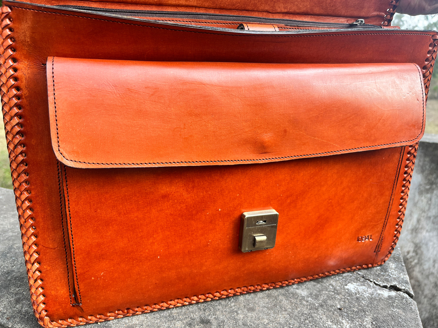 Zygma Handmade Genuine Leather Briefcase for Men & Women – Premium Embossed Office Laptop Bag | Luxury Handcrafted Leather Messenger Bag