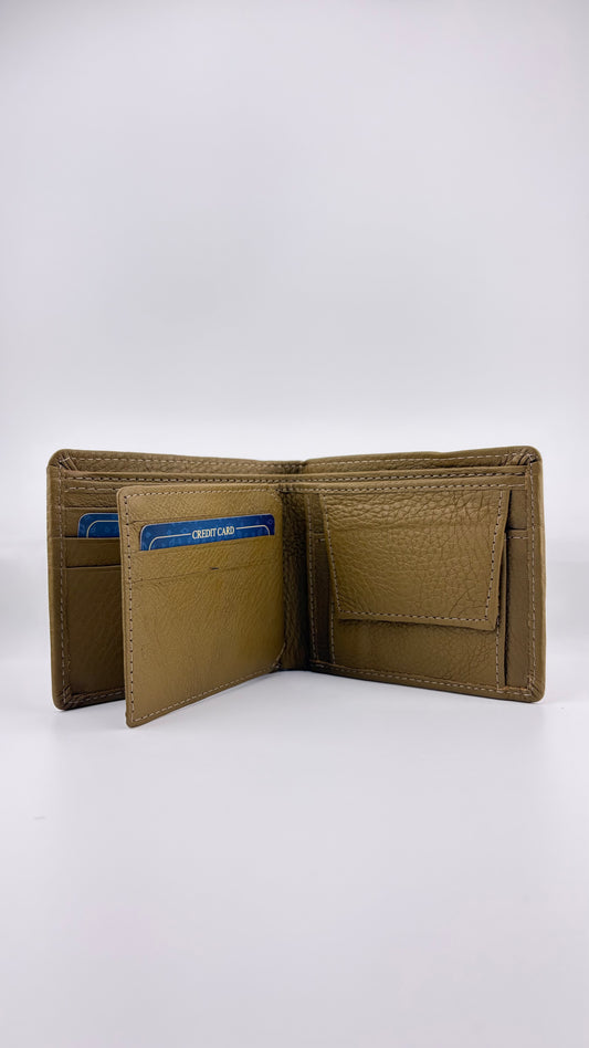 Zygma Soft Genuine Leather Bifold Wallet for Men | Olive Khaki | ID Window & Coin Pocket