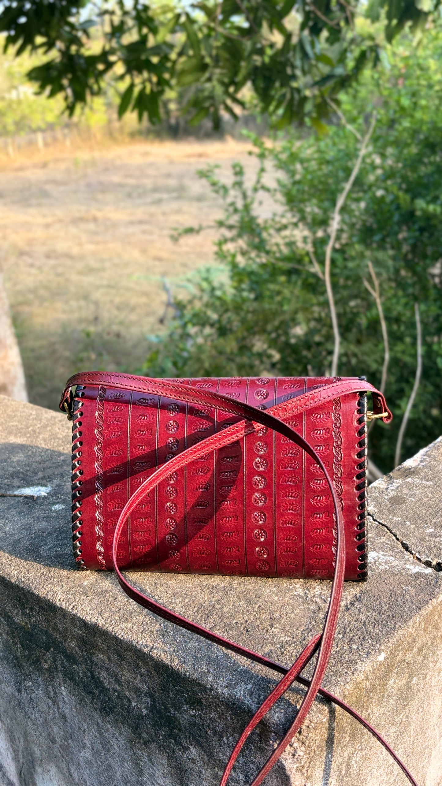 zygma handmade tan sling bag