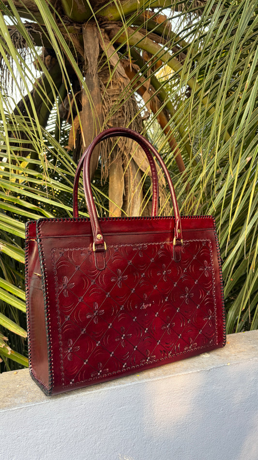 Zygma 16" Leather Laptop Tote bag brown